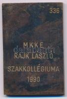1990. "Rajk László" egyoldalas, öntött bronz plakett, hátoldalán gravírozással és "33...