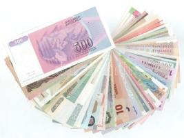 Vegyes, 48db-os külföldi bankjegytétel, közte Hongkong, Vietnam, Észak-Macedónia, Jugoszlávia, Bhutá...