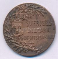Svédország 1945 k. "Svéd Katonai Sportszövetség" kétoldalas Cu díjérem, "C. G. Hallberg" gyártói jelzéssel a hátoldalon (34mm) T:AU,XF Sweden around 1945. "Sveriges Militära Idrottsförbund" two-sided Cu award medal, with "C. G. Hallberg" maker's mark on the reverse (34mm) C:AU,XF