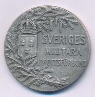 Svédország 1945 k. "Svéd Katonai Sportszövetség / MDM mezőny. 2. hely" kétoldalas fehérfém díjérem (34mm) T:AU Sweden around 1945. "Sveriges Militära Idrottsförbund / MDM fältt. 2.pr" two-sided white metal award medal (34mm) C:AU
