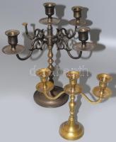 2 réz gyertyatartó18 cm, 31 cm, egyik hiányos