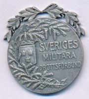 Svédország 1946. "Svéd Katonai Sportszövetség / Pisztoly m/07" kétoldalas fehérfém díjérem koszorús díszítménnyel. Szign.: "S. Kulle" (~38,5mm) T:AU Sweden 1946. "Sveriges Militära Idrottsförbund / Pistol m/07" two-sided white metal award medal with wreath decoration. Sign.: "Sven Kulle" (~38,5mm) C:AU