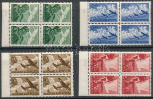 1942 Repülő alap sor ívszéli négyestömbökben, az ívszélen nyomdai dátumjelzéssel