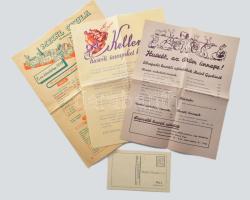 cca 1930-1940 Meinl Gyula árjegyzék és szórólapok, 4 db