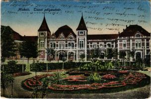 Miskolc, Tiszai pályaudvar, vasútállomás. Grünwald Ignác kiadás (szakadás / tear)