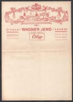 cca 1936 Bp. VII. Bethlen Gábor utca 1., Wagner Jenő Étterem és Söröző fejléces kitöltetlen étlap
