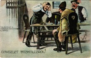 1922 Miskolc, Pislog mint a miskolci kocsonyában a béka. Grünwald Ignác kiadása s: Kovácsy E. (EM)