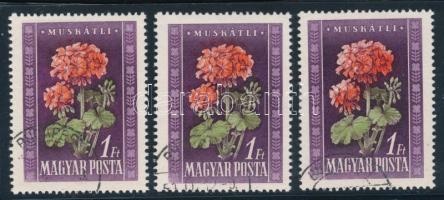 1950 3 db Virág 1Ft a tervező neve nélkül (15.000)