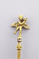 Antik fűszerkanál puttós díszítéssel, h: 10 cm