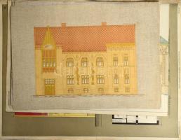 Építészeti tervrajzok és nyomatok gyűjteménye: Újabb kisépületek mintatervei c. mappa, 28 db terv a ...