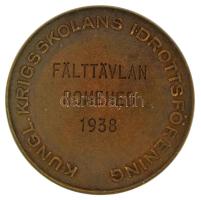 Svédország 1938. "A Királyi Katonai Akadémia Sportklubja" kétoldalas bronz díjérem (31,5mm...