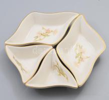 Zsolnay Tavasz mintás Tere-fere kínáló, 4 részes, jelzett, hibátlan, összerakva d: 21 cm