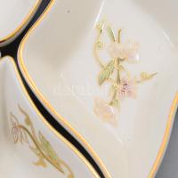 Zsolnay Tavasz mintás Tere-fere kínáló, 4 részes, jelzett, hibátlan, összerakva d: 21 cm