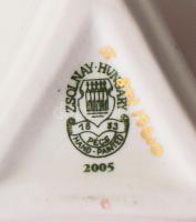 Zsolnay Tavasz mintás Tere-fere kínáló, 4 részes, jelzett, hibátlan, összerakva d: 21 cm