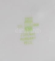 Zsolnay sárga rózsa mintás kávés készlet, 1 csésze hiánnyal, jelzett, egy alátéten gyári hibával