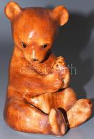 Bodrogkeresztúri mackó, kézzel festett, m: 16 cm