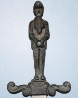 Figurális levélbontó tőr, h: 32 cm