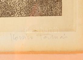 Kovács Tamás (1942-1999): Duett. Litográfia papír, jelzett, üvegezett fakeretben, 18x13 cm