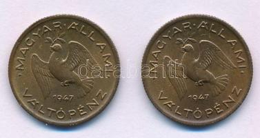 1947. 10f tombak (2x) T:AU,XF patina Adamo F3