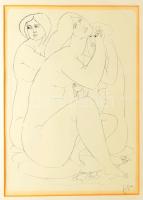 Tot, Amerigo (1909-1984): Aktok, Cinkográfia, papír, jelzett, üvegezett keretben, 44x32 cm