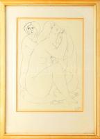 Tot, Amerigo (1909-1984): Aktok, Cinkográfia, papír, jelzett, üvegezett keretben, 44x32 cm