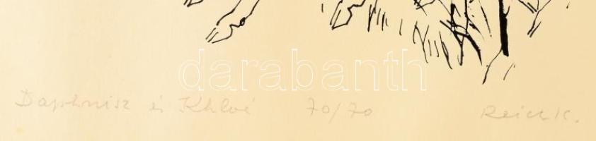 Reich Károly (1922-1988): Daphnis és Khloé. Szitanyomat, papír, jelzett, számozott 70x70 31,5×22,5 c...