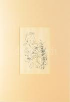 Reich Károly (1922-1988): Daphnis és Khloé. Szitanyomat, papír, jelzett, számozott 70x70 31,5×22,5 c...