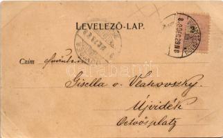 1899 Cegléd, római katolikus templom, kalapüzlet + "BUDAPEST - ORSOVA" vasúti mozgóposta b...