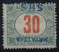 SHS 1918 Portó 30f fordított felülnyomással, Bodor vizsgálójellel