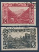 1906 10h és 20h vágott bélyeg, eredeti gumival