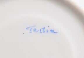 Herendi Tertia virágmintás mokkás készlet, jelzett, teljes, 1-1 sérüléssel