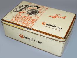 cca 1940 Gianduia desszertes fémdoboz, kopott, ütődéssel 34x22 cm