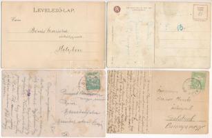 4 db RÉGI képeslap: hölgyek / 4 pre-1945 ladies art postcards
