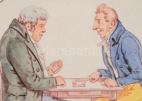 cca 1889 Sarreguemines "dominózók" falitál, jelzett, mázrepedéssel, kis peremhibákkal, d: ...