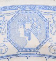 cca 1881, Zsolnay szecessziós tál, jelzett, kopott, d: 26 cm