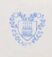 cca 1881, Zsolnay szecessziós tál, jelzett, kopott, d: 26 cm