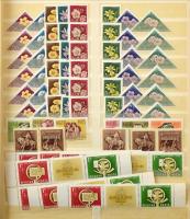 Magyar több példányos tétel 1950-1965 jó minőségű anyag 9 lapos rugós Schaubek berakóban (230.000 +)