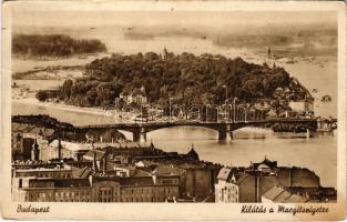 Budapest, Kilátás a Margitszigetre, Margit híd, víztorony (fl)