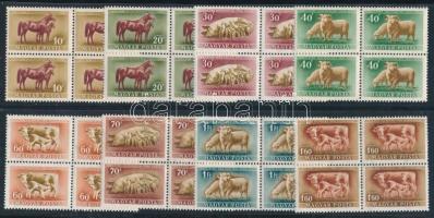 1951 Háziállatok sor 4-es tömbökben (20.000)