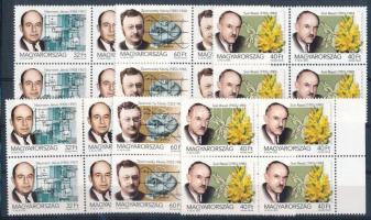 2003 Jeles magyarok 2 db 4-es tömb sor, közte a visszavont "Soós Rezső" bélyeggel (11.200)