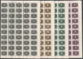 1945 Szakszervezet (I.) sor teljes 100-as hajtott ívekben, mindössze 500 ívsort nyomtattak, mára max...