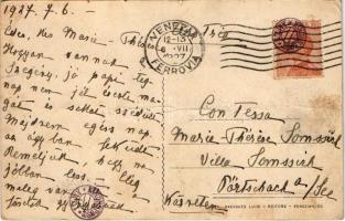 1927 Venezia, Venice; Lido, il mare. Luigi Baessato / beach, bathers + "VENEZIA FERROVIA" ...