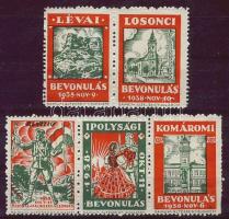 Bevonulás irredenta bélyegek (5 db)