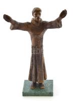 Tóth Sándor (1933-2019): Szent Ferenc. Bronz, jelzés nélkül, márvány talapzaton, m: 38 cm /// Proveniencia: A beadó az alkotótól kapta ajándékba.