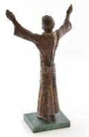 Tóth Sándor (1933-2019): Szent Ferenc. Bronz, jelzés nélkül, márvány talapzaton, m: 38 cm /// Proven...