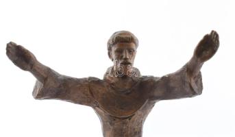 Tóth Sándor (1933-2019): Szent Ferenc. Bronz, jelzés nélkül, márvány talapzaton, m: 38 cm /// Proven...