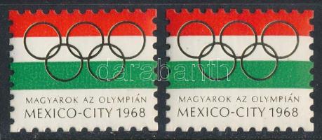 1968 Magyarok az Olimpián Mexico-city 1968 2 db levélzáró