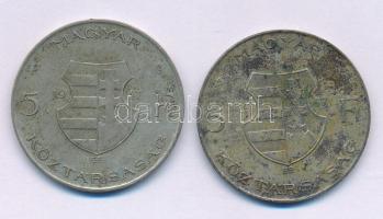 1947. 5Ft Ag "Kossuth" (2x) T:F patina Adamo F8.1