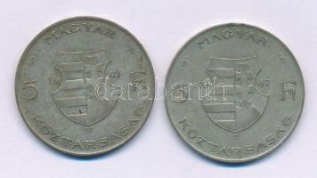 1947. 5Ft Ag "Kossuth" (2x) T:F patina Adamo F8.1