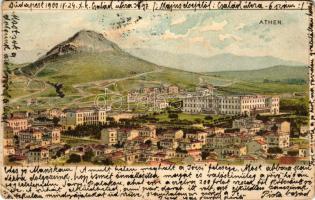1900 Athens, Athína, Athenes; general view. litho (EK)
